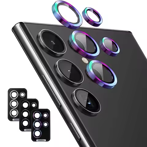 Camera Lens Screen Protector For Samsung Galaxy S24 Ultra S25 Plus S24FE S23FE Matel Ring 9H Tempere