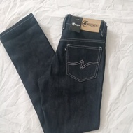 TOP DENIM, SELVEDGE DENIM PANTS ACCENT BLACK INDIGO BLUE INDIGO RAW DENIM MATERIAL CAN BE FENDING