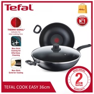 TEFAL COOK EASY 32cm (B50389)/36cm with lid (B5039295) WOKPAN Periuk Pot Pan Wok Kuali