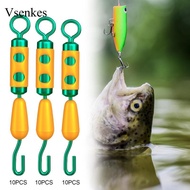 [Vsenkes] 10Pcs Fishing Barrel Swivels Accessories Portable Essential Snap Swivels