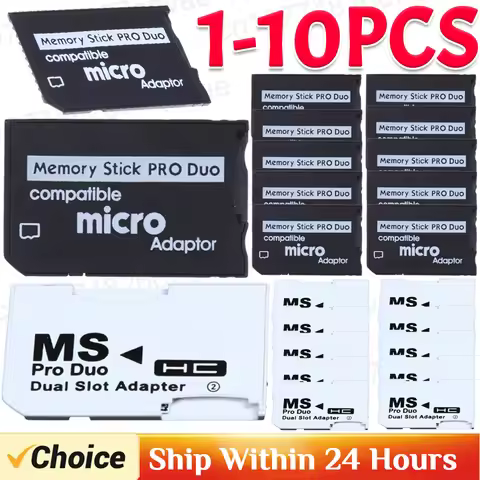 1-10PCS Mini Memory SD TF To MS Card Memory Stick Card Adapter For PSP Card Single/Dual 2 Slot Adapt