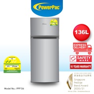 PowerPac Bar Fridge 2 Door 136L with Freezer (PPF136)