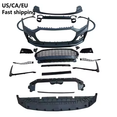 Car Q5 SQ5 FY Front Rear Bumper Upgrade RSQ5 Style Body Kit With Diffuser Gloss Black Grille For Aud