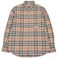 全新 □ BURBERRY 8036773 100% 純棉 Tisci Era Nova 格紋長袖襯衫 米色 XS 正品男士