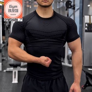 2026 New Cross-border Gymshark Shark Fitness Mens Muscle Tight Elastic Mens Training Compression T-s