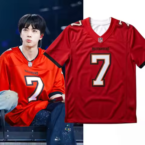 BTS Kpop #JIN x Tampa Bay Jersey 3D T-shirt 2026 summer Men's and Women's fan gifts Breathable and c