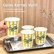 Double Wall Paper Cup Motif Coffee Cup 8oz 12oz 16oz | Thick • Food Grade | Heat & Cold Resistant | 