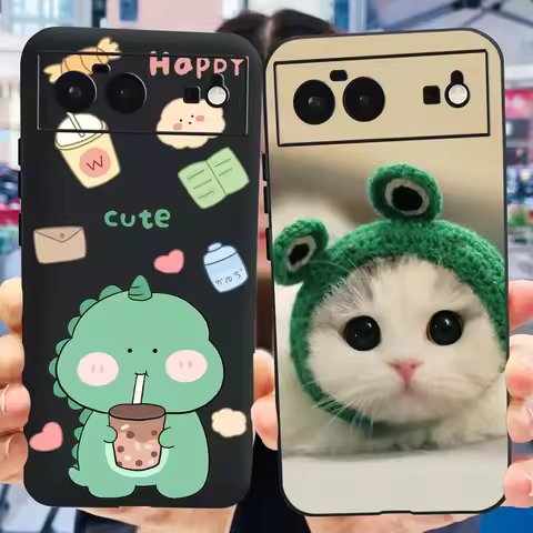 Phone Case For Google pixel 6 / Pixel 6A / Pixel 6 Pro Fashion Black Silicon Soft Cases Cover For Go