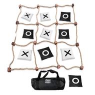 Deveodo ชุด Tic-Tac Toss เกมกลางแจ้งเกมนิ้วเท้ากลางแจ้งชุดเกมโยนไม้สำหรับความสนุกสนานกลางแจ้งสมบูรณ์