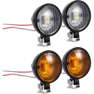 INJORA Round LED Lights with Bracket for RC Cars Upgrade,14.8mm(White and Yellow)