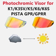 Photochromic Helmet Shield for AGV K1S/K3SV/K5/K5S/K6/K6S Visor Replacement