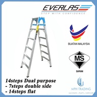 Everlas High Quality DP7 14 Step Flat Dual Purpose Aluminum Ladder