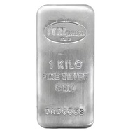 Italpreziosi Italian 1 kilo .999 Silver Cast Bar w/COA (Made in Italy) 1kg 1 kg