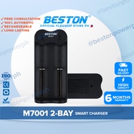 【COD】 Beston M7001 2-Bay Battery Charger for 18650 / 20700 / 21700 / 26650 3.7 V Rechargeable Battery