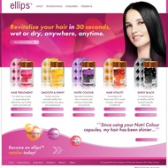 Perawatan Rambut Ellips Hair Vitamin 6s Varian Hair Treatment, Shiny Black, Smooth Shiny, Nutri Colo