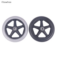 Fitow 6 Inch Wheels Smooth Flexible Heavy Duty Wheelchair Front Castor Solid Tire Wheel Wheelchair Replacement Parts FE