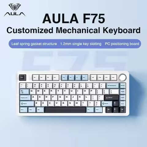 AULA F75 2.4G Wireless/Bluetooth/Wired Gaming Mechanical Keyboard RGB Customized 75% Layout OEM Prof