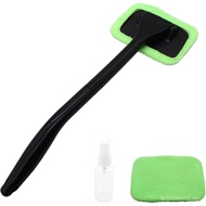 Car Window Cleaner Kit Windshield Cleaning Tool with Extendable Long Handle and 2 Washable Reusable 