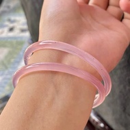 Super beautiful pink agate chopstick ring, size 52-55mm, 6mm version