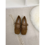 Velvet Mary Jane Flats