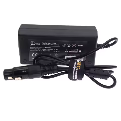 4pin XLR 12V 5A Power Adapter Cable for Sony PMW F55 F3 Venice Canon C300 C500 C700 Monitor, Blackma