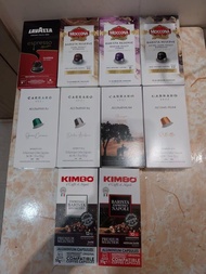 $110／4盒，$300／12盒,carraro,kimbo,moccona三款牌子十種味道咖啡膠囊任選配搭，全部現貨，2027年到期
兼容性： 適用於Nespresso Original 系列咖啡機