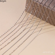 Neck Chain Necklace Clavicle Thin White Gold Versatile Long and Short Chain18k Female PT950White Gol