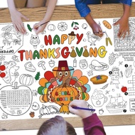Thanksgiving Coloring Tablecloth for Kids Thanksgiving Activity Poster 29.9 X 72.1'' Happy Thanksgiv