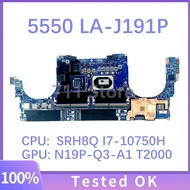 Cn-0mtw3g 0mtw3g Cn-0mcfw2 0mcfw2 Dengan Srh8q I7-10750h Cpu La-j191p Untuk Papan Induk Laptop Dell 