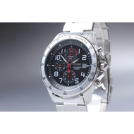 Exc+5 Seiko Chronograph 7T92-0KE0 100m Black Dial Quartz 44mm Men's Watch JAPAN