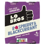 Lo Bros Organic Kombucha - Raspberry & Blackcurrant 4 x 250ml