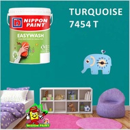 TURQUOISE 7454 T ( 1L ) Nippon Paint Interior Vinilex Easywash Lustrous / EASY WASH / EASY CLEAN