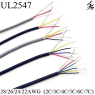 1M Shielded Wire Signal Cable 28AWG 26AWG 24AWG 22AWG Copper Cable 2 3 4 5 6 7 Core Channel Audio He
