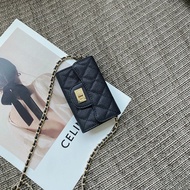 Race Choice X กระเป๋าลิปสติกกระเป๋าสะพายข้างมินิสไตล์ชาแนลแมตช์ชุดง่ายกระเป๋าสายโซ่ลายข้าวหลามตัดกระ