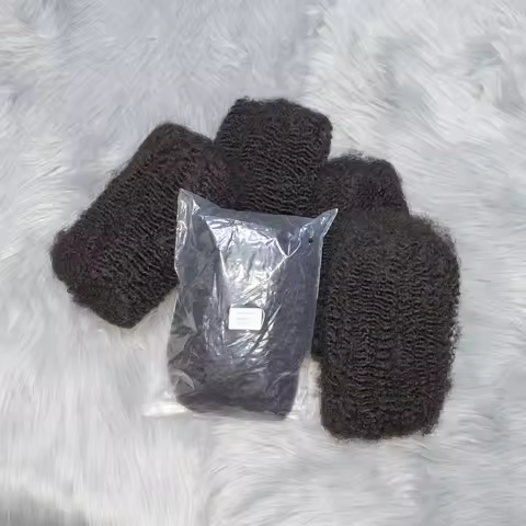 10-18" 4C Afro Kinky Bulk Human Hair Extensions No Weft Brazilian Remy Bulk Natural for Locs Braidin