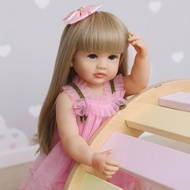 Mainan Boneka Reborn Toddler Silikon Pink Girl 55CMMirip Asli Anti Air
