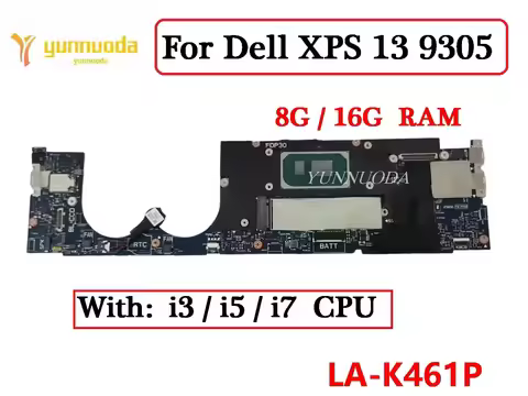 LA-K461P For Dell XPS 13 9305 Laptop Motherboard With i3 i5 i7 CPU 8G 16G RAM CN-0MM15H CN-0WPY05 01