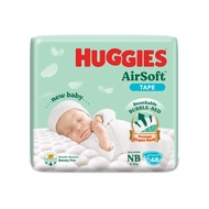 Huggies Airsoft Diapers (Just born/Small/Medium/Large) overnight absorbency diapers, Breathable Bubb