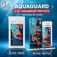 AquaGuard 6 in 1 Aquarium Test Strips / Test Kit - Nitrate(NO3), Nitrite(NO2), Chlorine,GH,PH,KH for