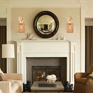 【 LA3P】-Rattan Rope Bedhead Wall Lamp Cylindrical Bedroom Light for Bedroom Farmhouse Countryside De