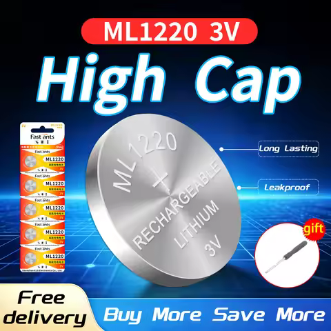 ML1220 3V Rechargeable Lithium Button Cell Battery CMOS RTC Memory Backup Battery For Laptop Motherb