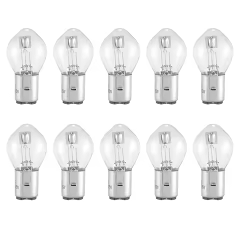 Motorcycle Lighting 10X Headlight Bulb 12V 35W B35 BA20D Glass Fit for GY6 ATV Moped Scooter