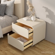 Style Low Italian Cabinet Bedside Cabinet Fiber Milk Tea Modern Style Minimalist Solid Wood Simple B
