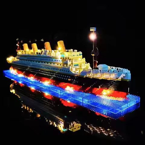 Titanic Ship 3D Building Blocks Kits Creative Model Toys Educational Kids Toys Lighting Building Kit