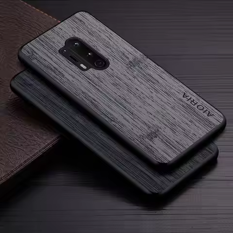 Case for OnePlus 8 Pro 8T 5G funda bamboo wood pattern Leather phone cover Luxury coque for OnePlus 