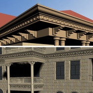 Ready Stock Watering Villa Roof Sky Groove Drip Eaves Line Mold Exterior Wall Decoration Eaves Waist