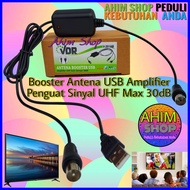 VDR BOOSTER Antena USB Amplifier Signal UHF Gain Maksimal 30dB Alat Penguat Sinyal Kabel Antenna TV 