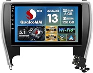 8 Core 6+128 GB Music Host with Qualcomm Android 13 Double Din Octa Core Car Stereo for Toyota Camry