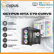Ocypus Iota C70 Curve ARGB Digital Mid Tower ATX Gaming Casing - 4x ARGB Fans / 270 Panoramic /
