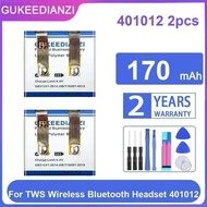 170Mah Premium Replacement Earphone Battery For Tws Wireless Bluetooth Headset 401012 2Pcs